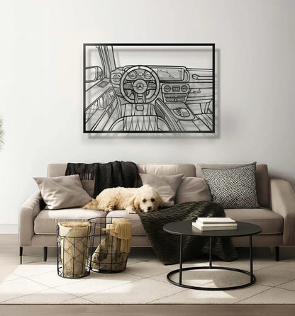 G63 AMG Driver's Cockpit Metal Frame Wall Art
