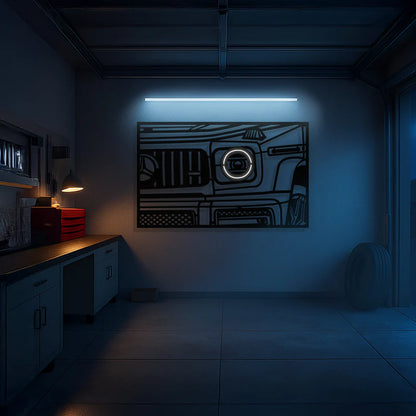 AMG G63 Apex Front View Metal Neon Frame Wall Art