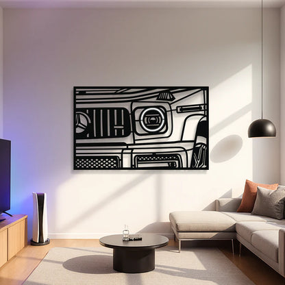 AMG G63 Apex Front View Metal Neon Frame Wall Art
