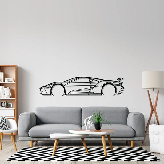 GT Mk2 Detailed Silhouette Metal Wall Art