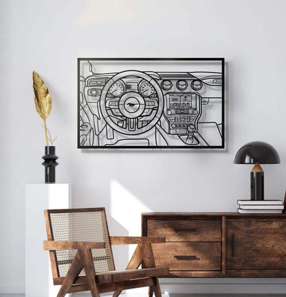 Mustang GT S550 Driver's Cockpit Metal Frame Wall Art