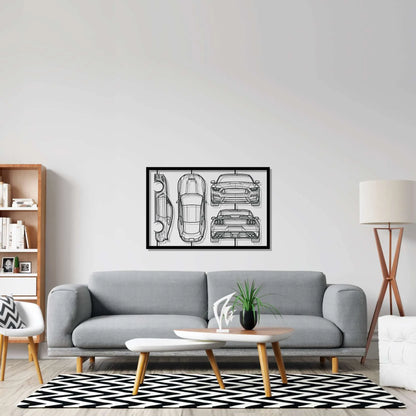 Mustang Shelby GT350 2019 Frame Silhouette Metal Wall Art