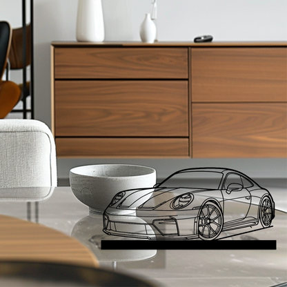 911 GT3 Model 992.2 Touring Silhouette Metal Stand Art