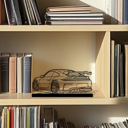 911 GT3 Model 992.2 Silhouette Metal Stand Art