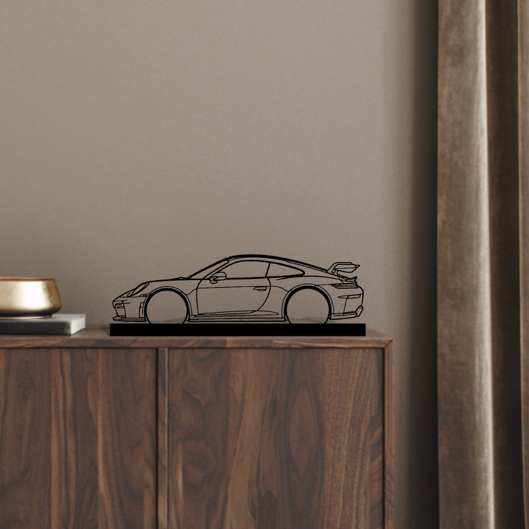 911 GT3 Model 992.2 Silhouette Metal Stand Art