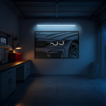 F82 M4 Apex Front View Metal Neon Frame Wall Art