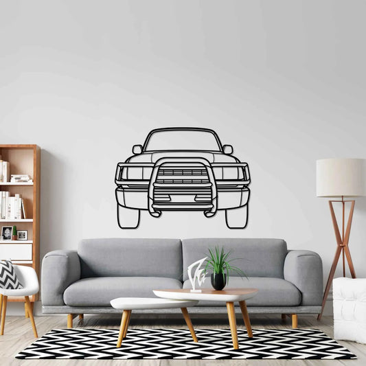 Landcruiser HDJ80 Front Silhouette Metal Wall Art