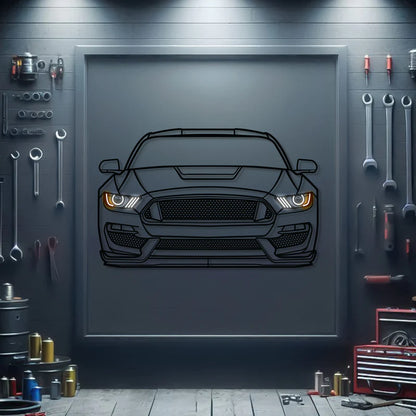 2017 Mustang Shelby GT350 Front View Metal Neon Car Wall Art