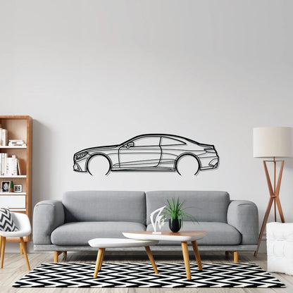 Mercedes s63 Coupe Detailed Silhouette Metal Wall Art