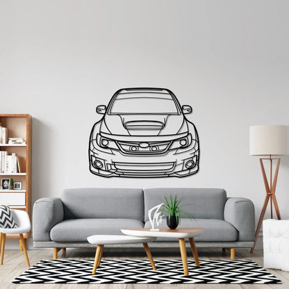 WRX STI 2012 Front Silhouette Metal Wall Art