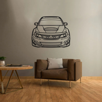 WRX STI 2012 Front Silhouette Metal Wall Art